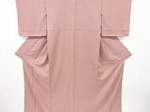 文字模様織り出し一つ紋色無地着物